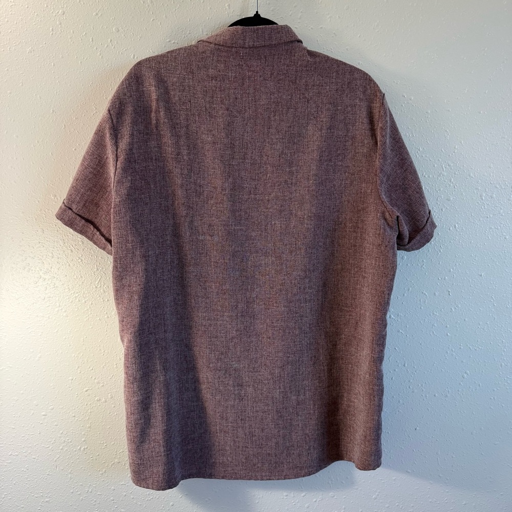 Men's Short Sleeve Button Down Shirt -‎ Brown - Picture 4 of 4